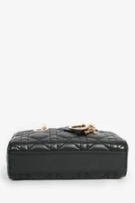 Christian Dior 2021 Black Cannage Leather Mini 'Lady D-Joy' Top Handle with Strap