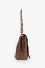Fendi Brown/Red Leather 'Claudia' Shoulder Bag (As Is)