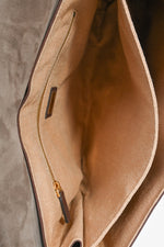 Fendi Brown/Red Leather 'Claudia' Shoulder Bag (As Is)