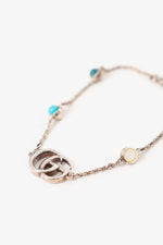 Gucci 925 Sterling Silver Double G Flower Chain Bracelet