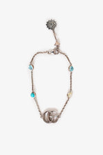 Gucci 925 Sterling Silver Double G Flower Chain Bracelet