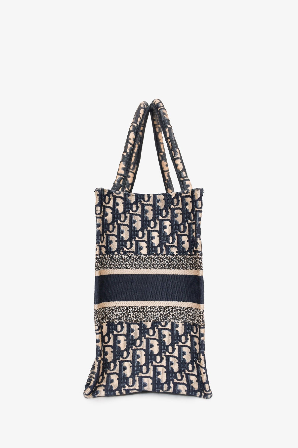 Christian Dior 2020 Navy Oblique Jacquard Small Book Tote (As Is)