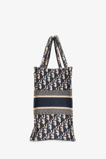 Christian Dior 2020 Navy Oblique Jacquard Small Book Tote (As Is)