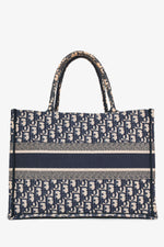 Christian Dior 2020 Navy Oblique Jacquard Small Book Tote (As Is)