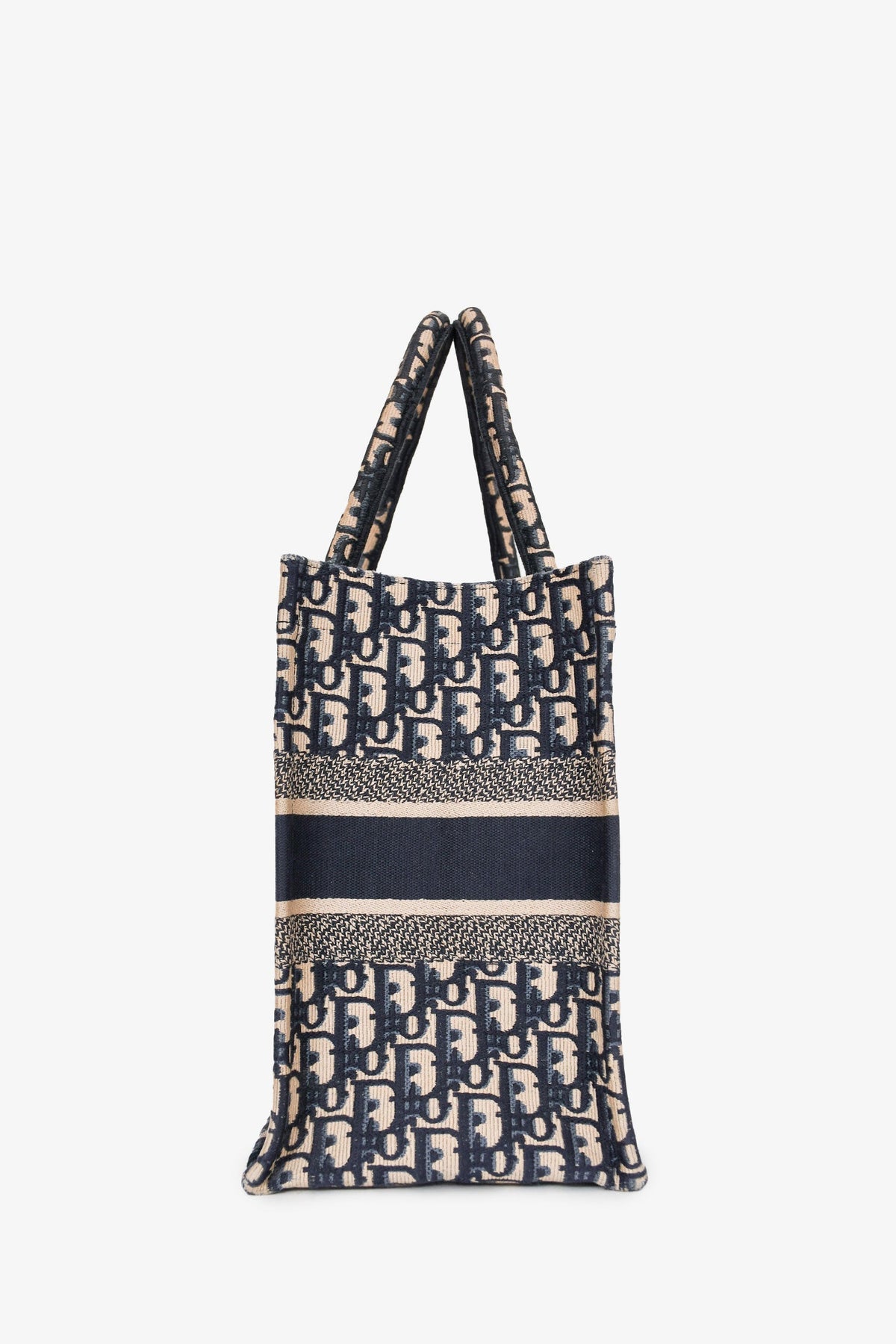 Christian Dior 2020 Navy Oblique Jacquard Small Book Tote (As Is)