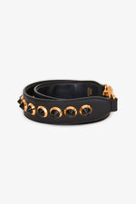 Fendi Black Leather Studded Bag Strap