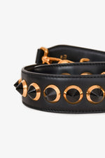 Fendi Black Leather Studded Bag Strap