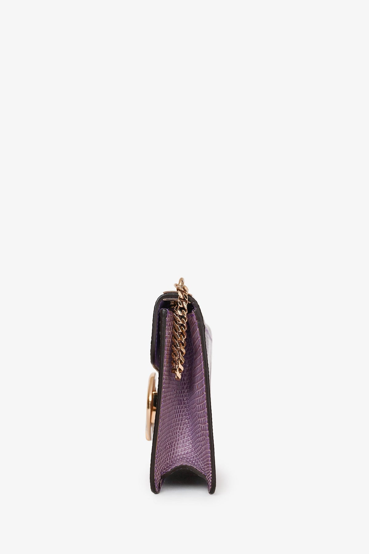Gucci Purple Lizard Leather 1973 East West Chain Bag