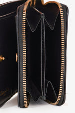 Christian Dior 2017 Black Patent Leather Studded Diorama Small Wallet