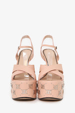 Gucci Pink Leather GG Platform Heels Size 38.5