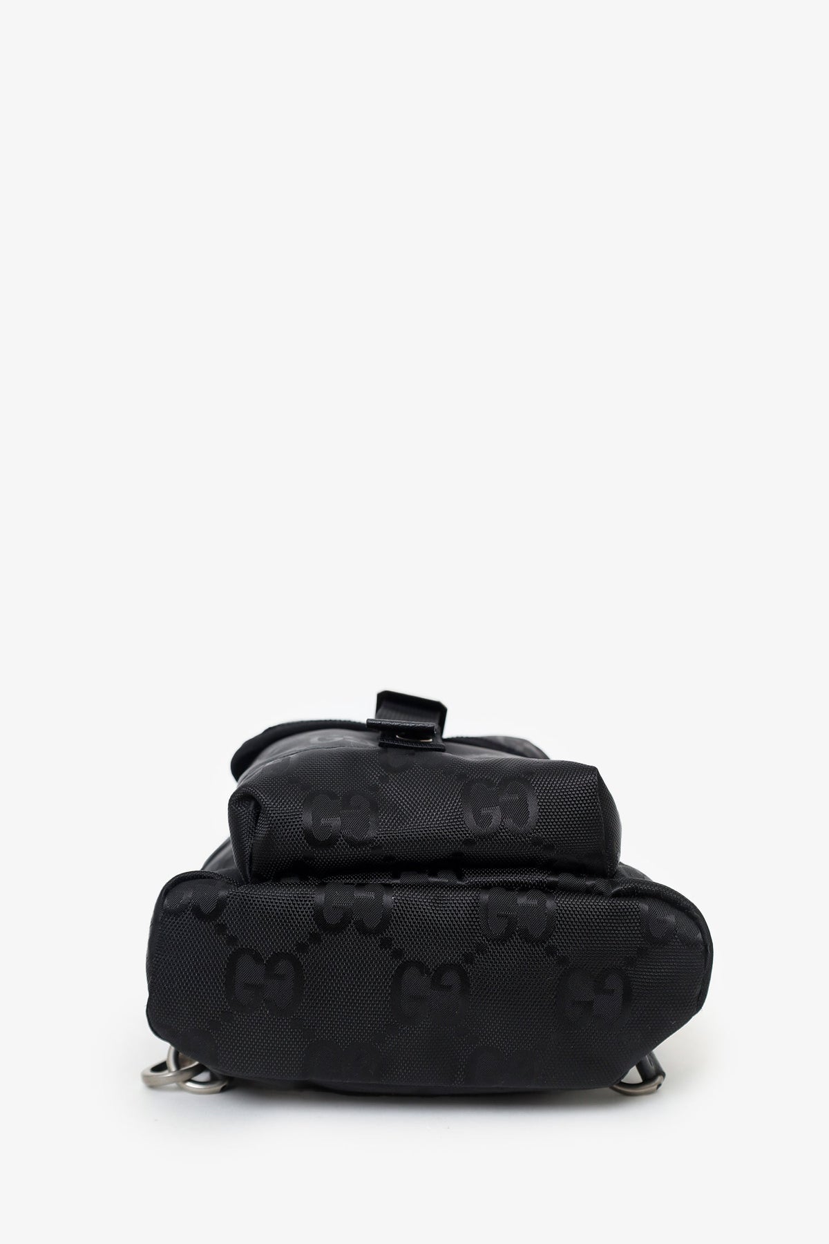 Gucci Black Jumbo GG Nylon Off the Grid Sling Backpack