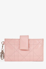 Christian Dior 2019 Pink Patent Leather Lady Dior Jasmine Card Holder