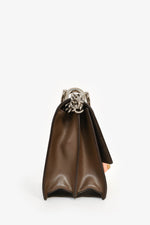 Fendi Brown Leather Small 'Kan I' Chain Crossbody