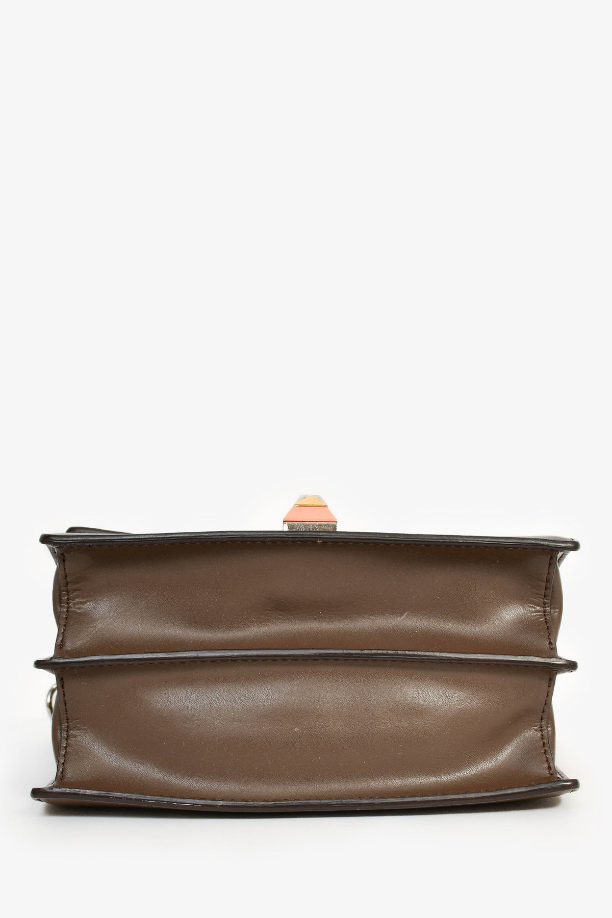 Fendi Brown Leather Small 'Kan I' Chain Crossbody