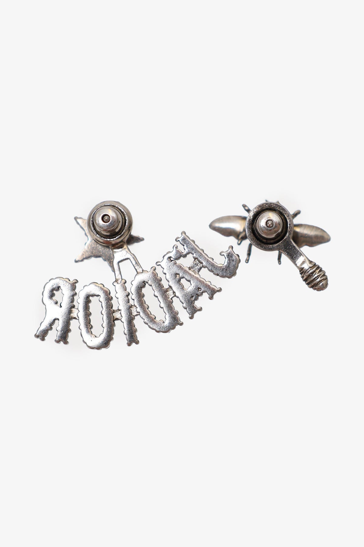 Christian Dior Silver Tone Crystal J'Adior Mismatched Earrings