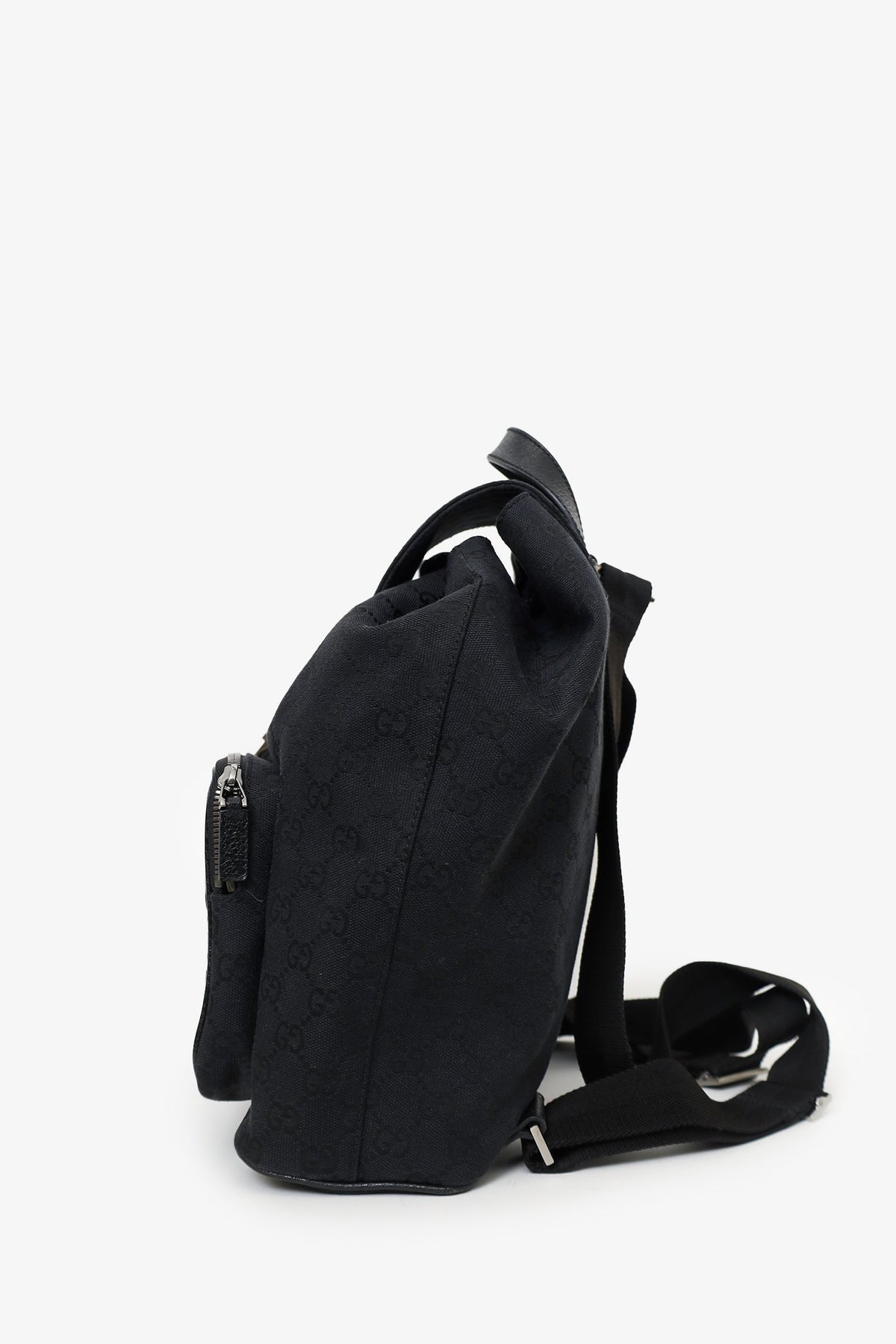 Gucci Black Canvas/Leather Jackie GG Backpack
