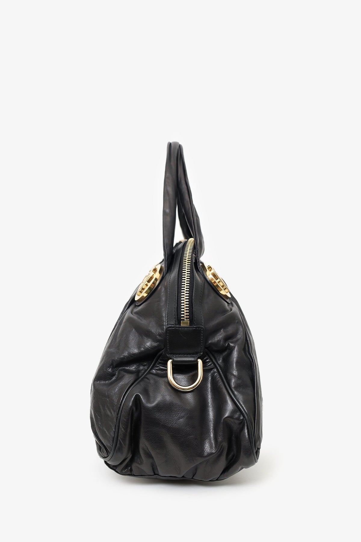 Gucci Black Leather 'Hysteria' Hobo Bag