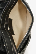 Burberry Black Leather White Contrast Stitch 'Brummell' Belt Bag