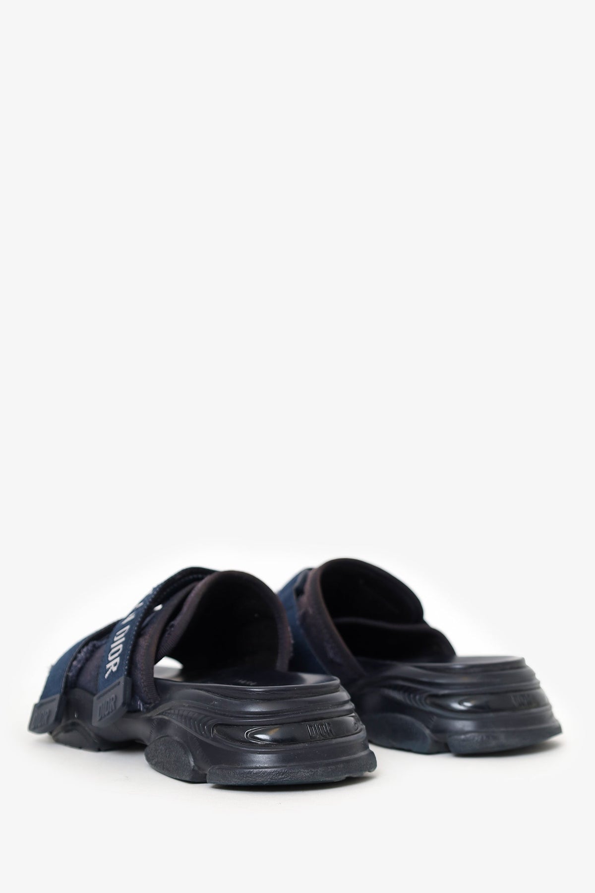 Christian Dior Navy J'Adior Velcro Slides Size 36