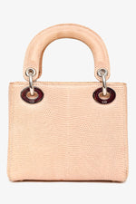 Christian Dior 2017 Beige Lizard Skin Mini Lady Dior with Strap SHW (As Is)