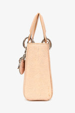 Christian Dior 2017 Beige Lizard Skin Mini Lady Dior with Strap SHW (As Is)