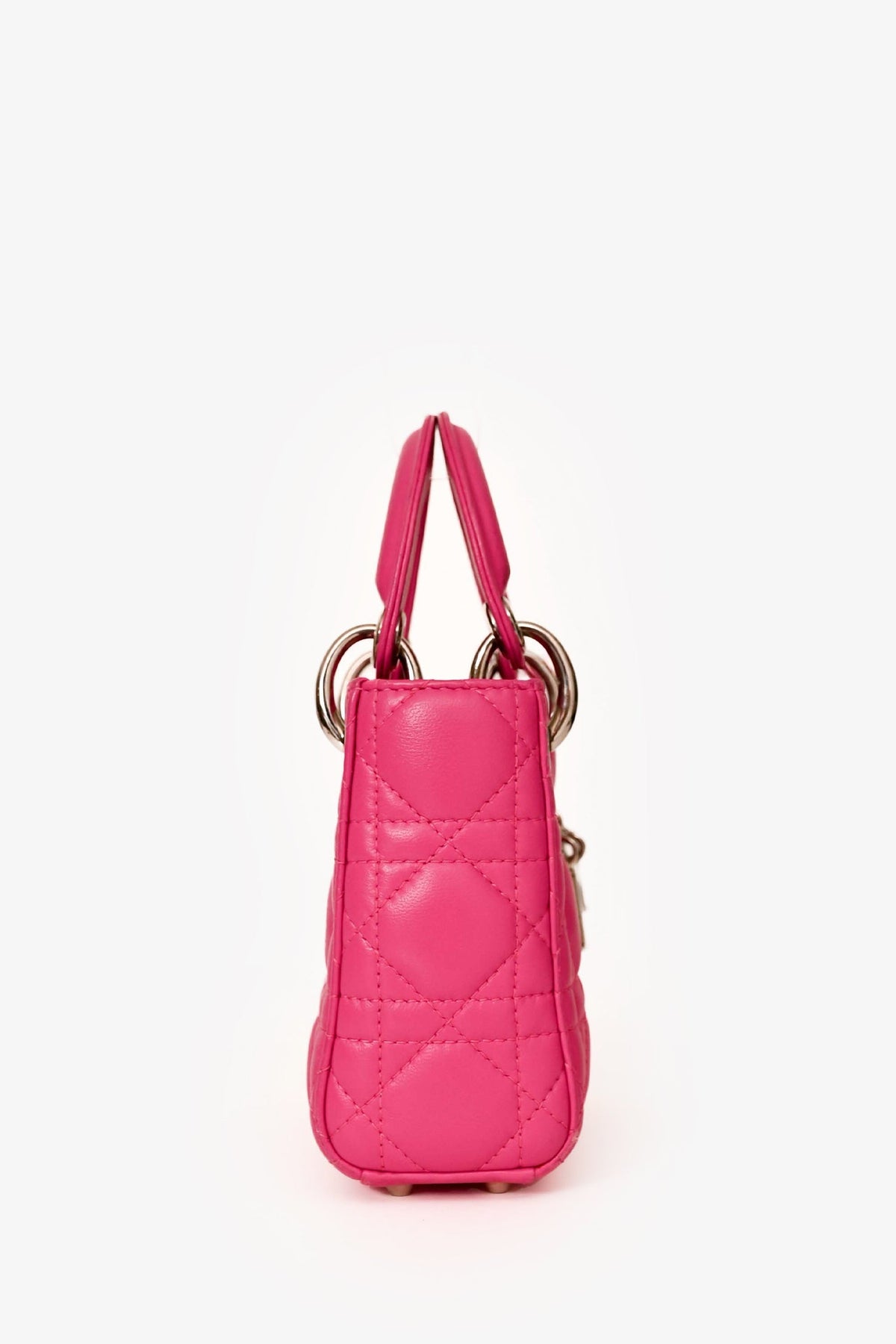 Christian Dior Pink Cannage Leather Mini 'Lady Dior' with Strap