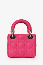 Christian Dior Pink Cannage Leather Mini 'Lady Dior' with Strap
