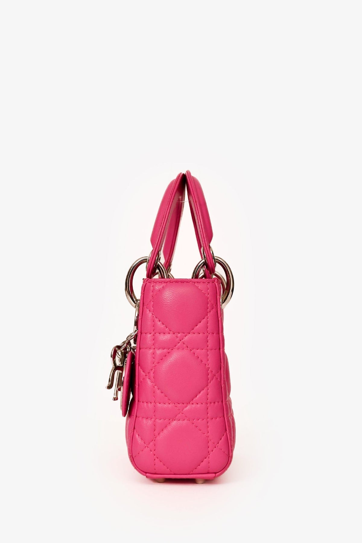 Christian Dior Pink Cannage Leather Mini 'Lady Dior' with Strap