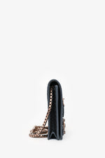 Balenciaga Dark Grey Python Leather City Wallet on Chain