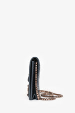 Balenciaga Dark Grey Python Leather City Wallet on Chain