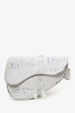 Christian Dior x Daniel Arsham 2019 White/Grey Newspaper Printed Saddle Bag