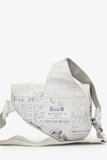 Christian Dior x Daniel Arsham 2019 White/Grey Newspaper Printed Saddle Bag