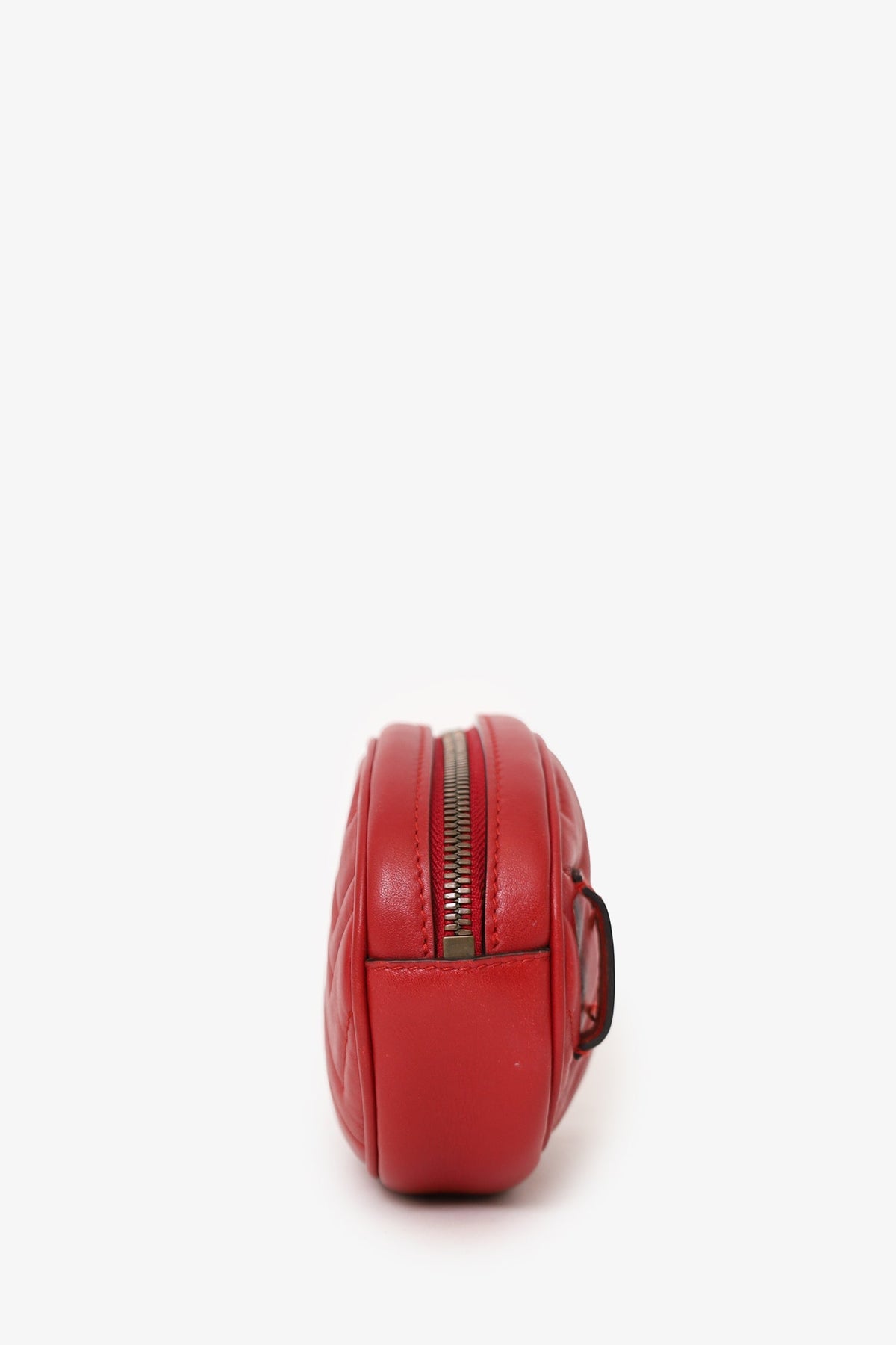 Gucci Red Chevron Leather Marmont Belt Bag