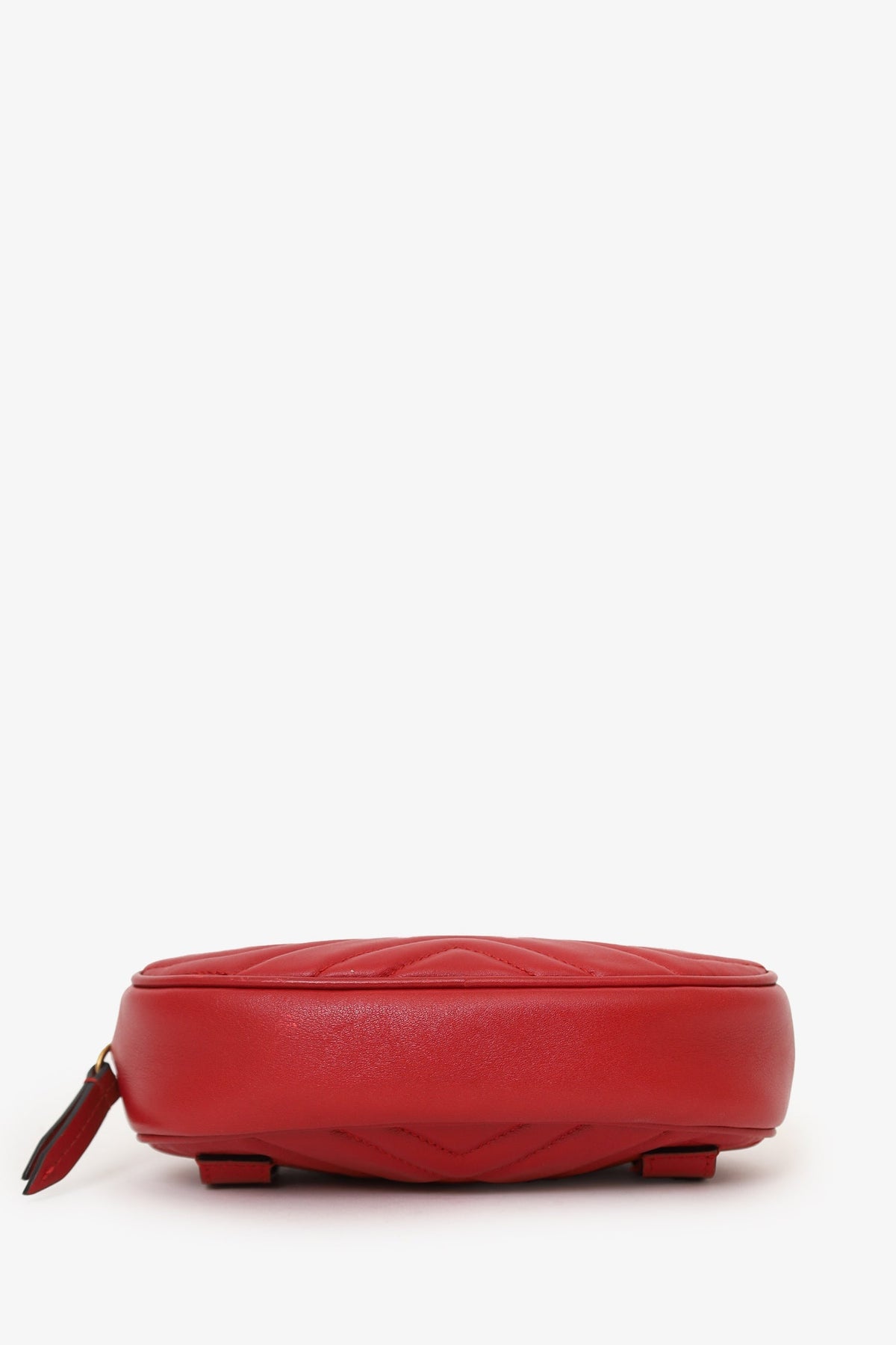 Gucci Red Chevron Leather Marmont Belt Bag