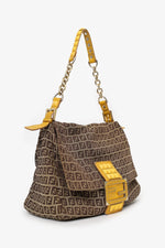 Fendi Brown Zucca Canvas Mama Baguette Chain Bag