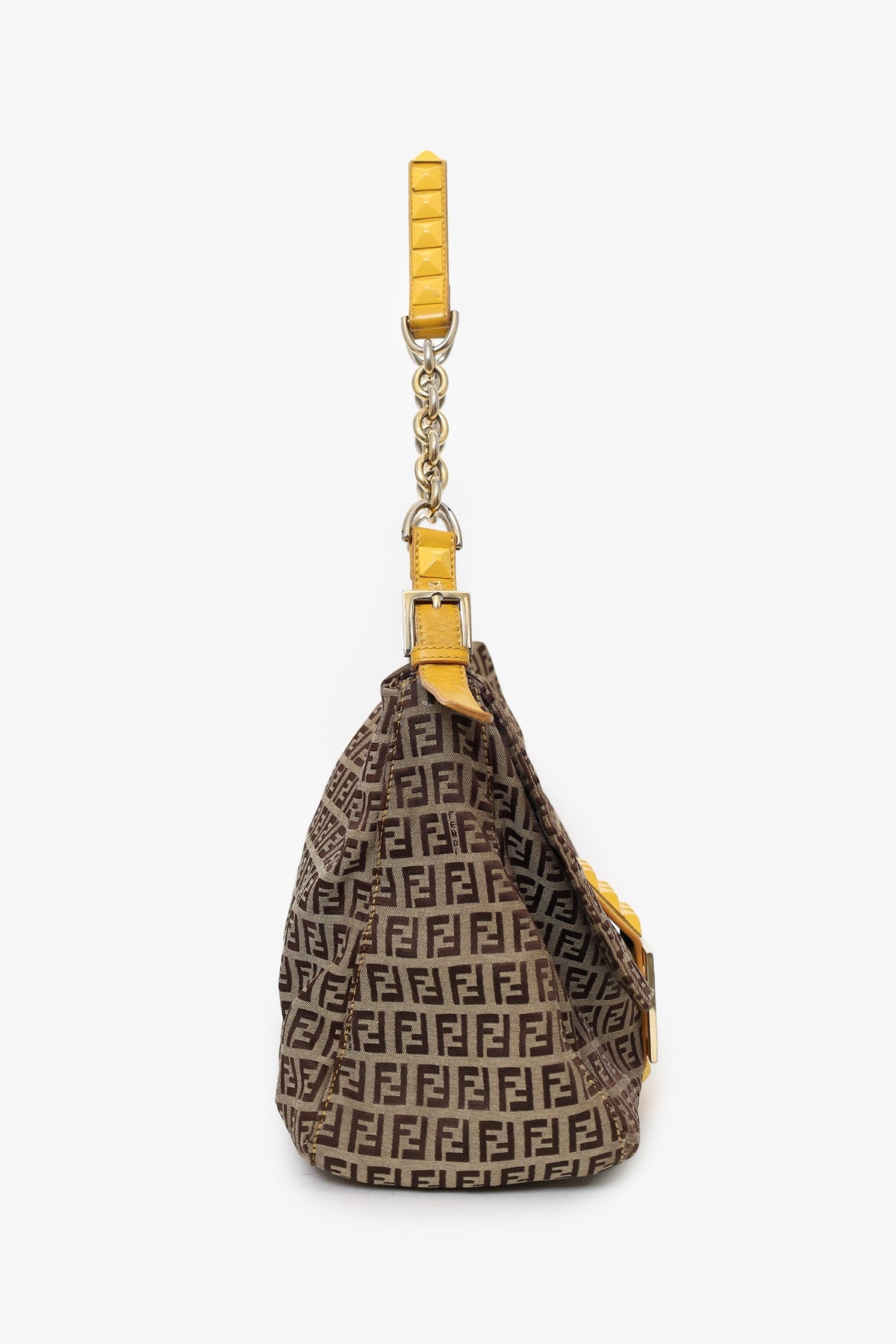 Fendi Brown Zucca Canvas Mama Baguette Chain Bag