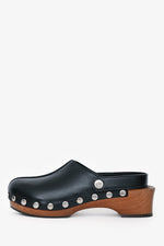 Christian Dior Black Leather Diorquake Clogs Size 37
