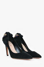 Christian Dior Black Suede Butterfly Details Pumps Size 36