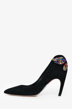 Christian Dior Black Suede Butterfly Details Pumps Size 36