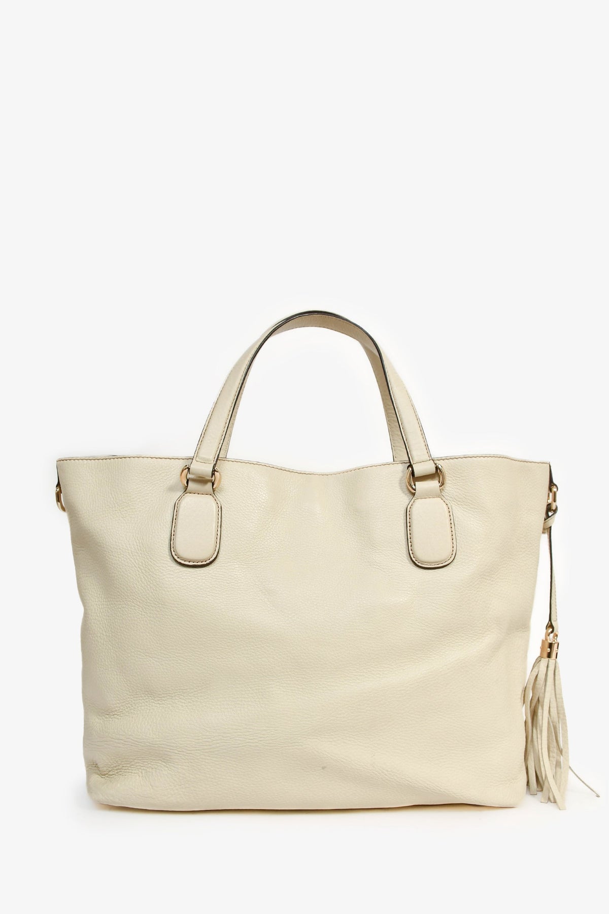Gucci Cream Grained Leather Soho Large Tote Bag