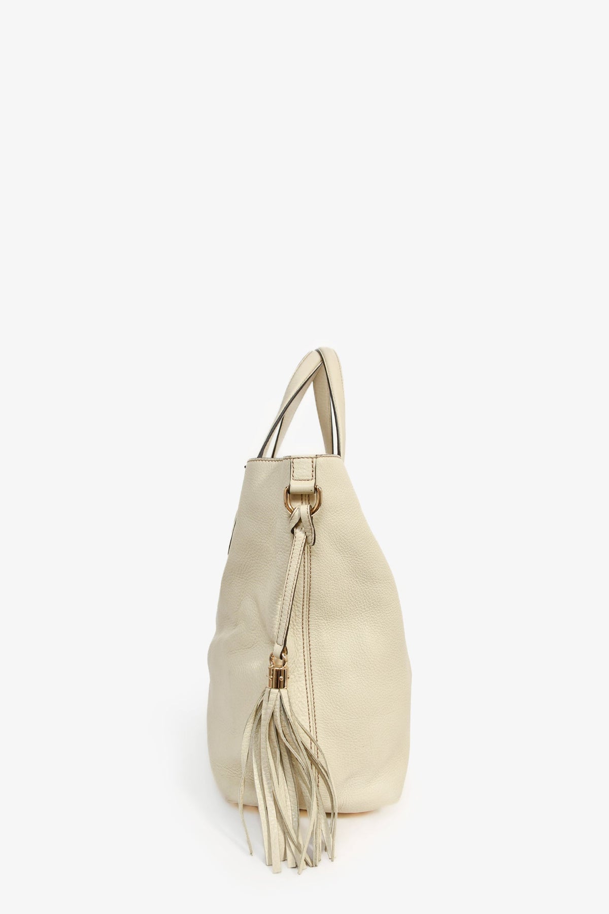 Gucci Cream Grained Leather Soho Large Tote Bag