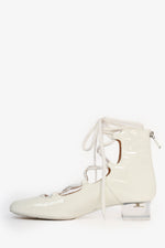 Christian Dior White Patent/Acrylic Heel Lace Up Shoes Size 39