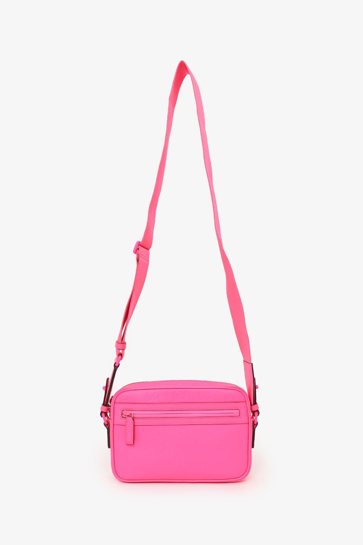 Gucci Neon Pink Rubber-Effect Crossbody Bag