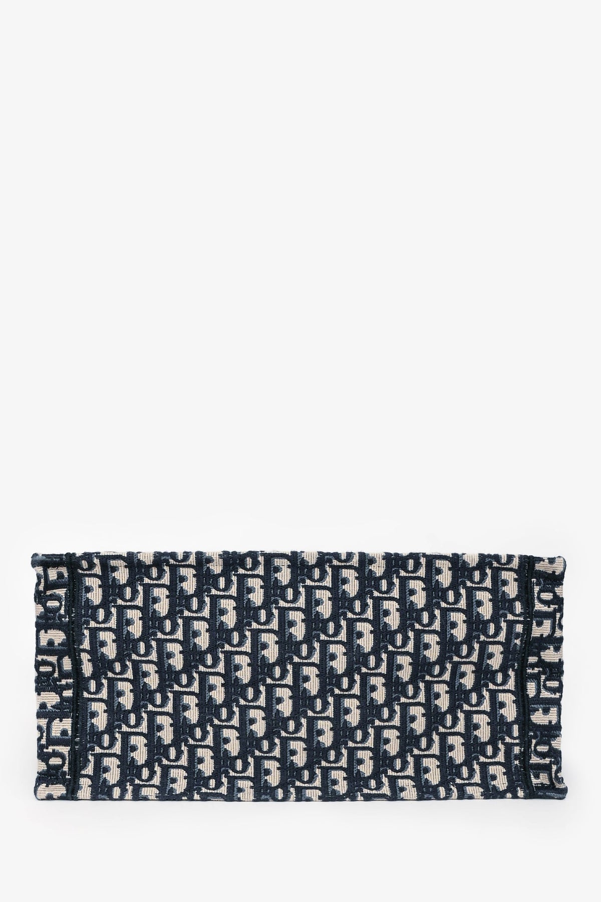 Christian Dior 2019 Navy Oblique Jacquard Medium Book Tote with 'Lizzie' Embroidery