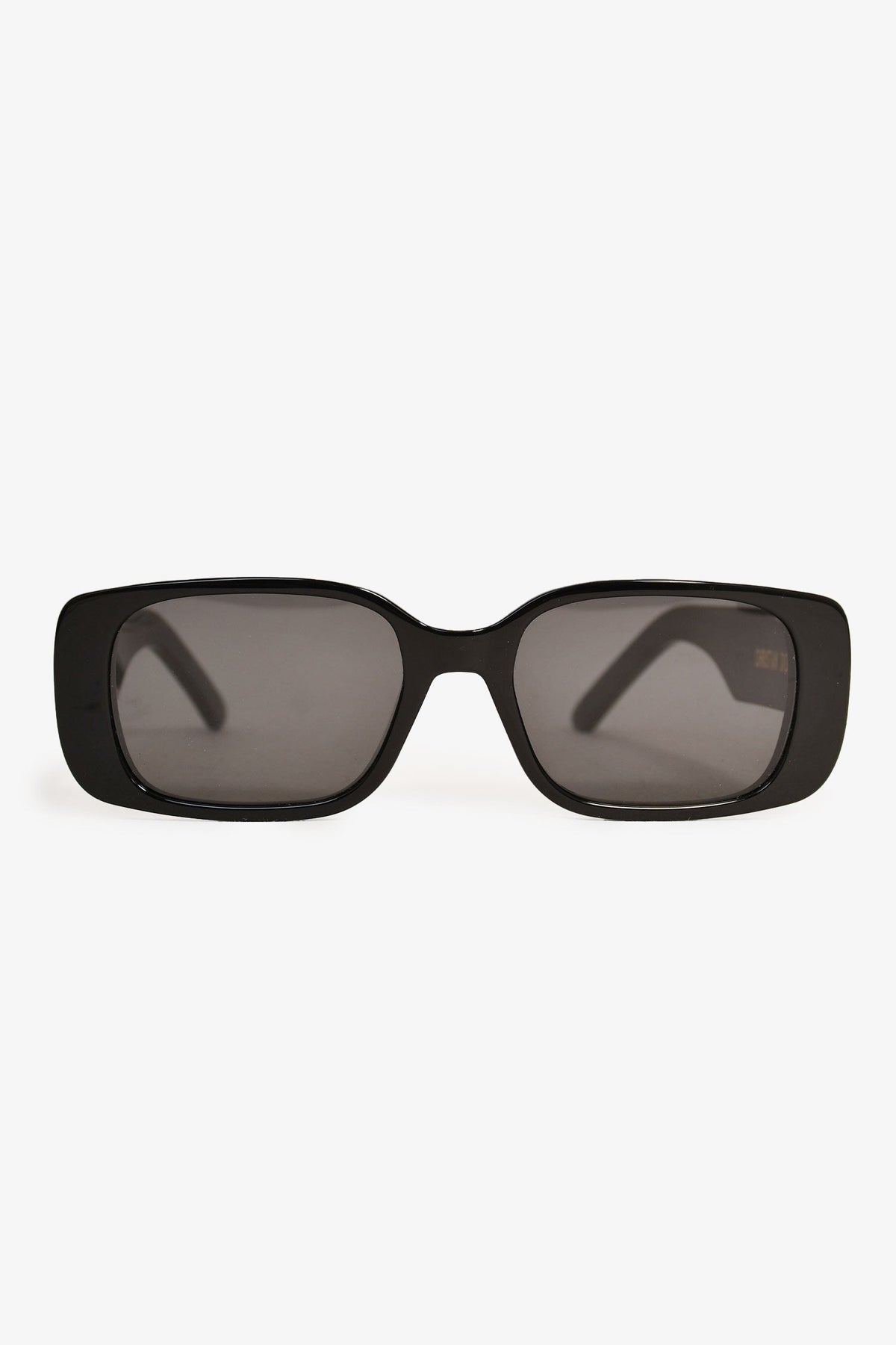 Christian Dior Black Acrylic Logo Rectangle Sunglasses