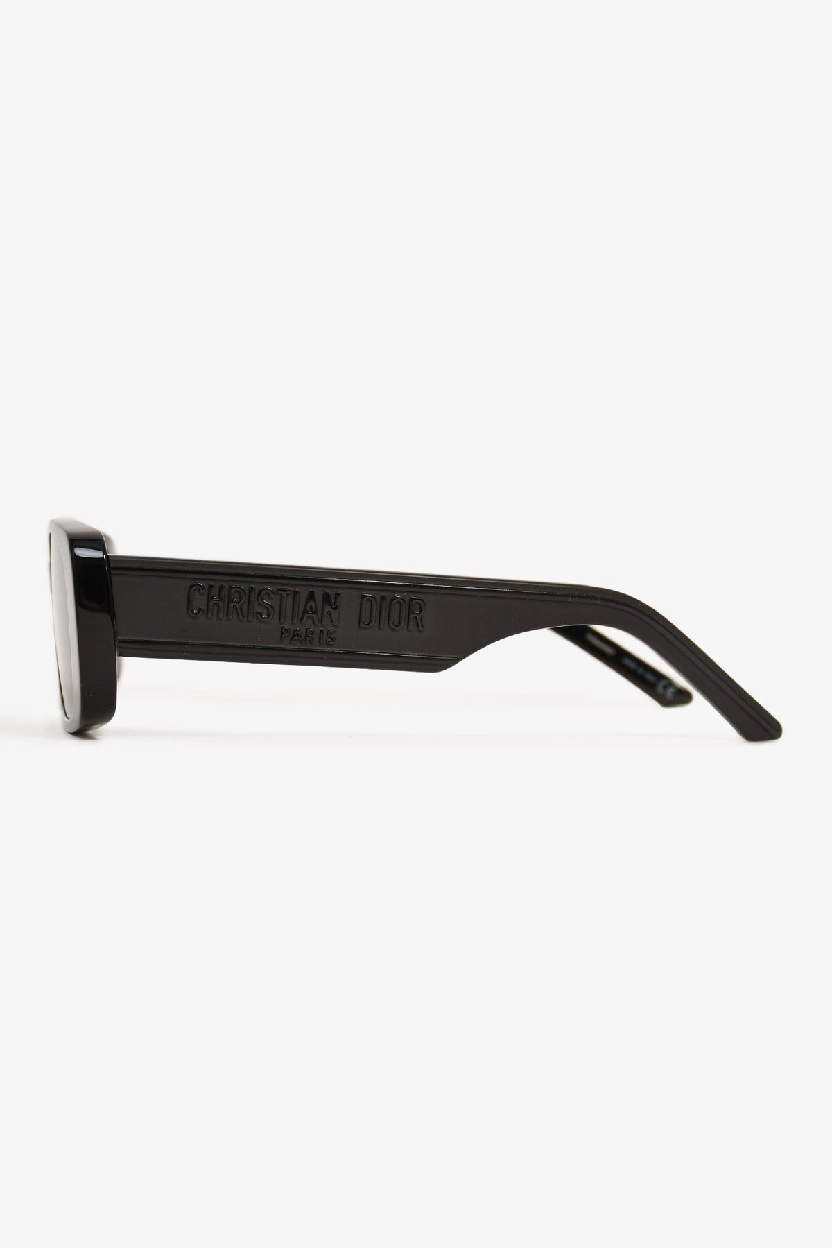 Christian Dior Black Acrylic Logo Rectangle Sunglasses