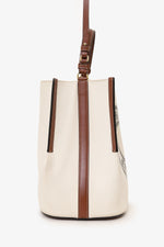 Burberry Off-White Canvas Small Peggy Bucket Bag