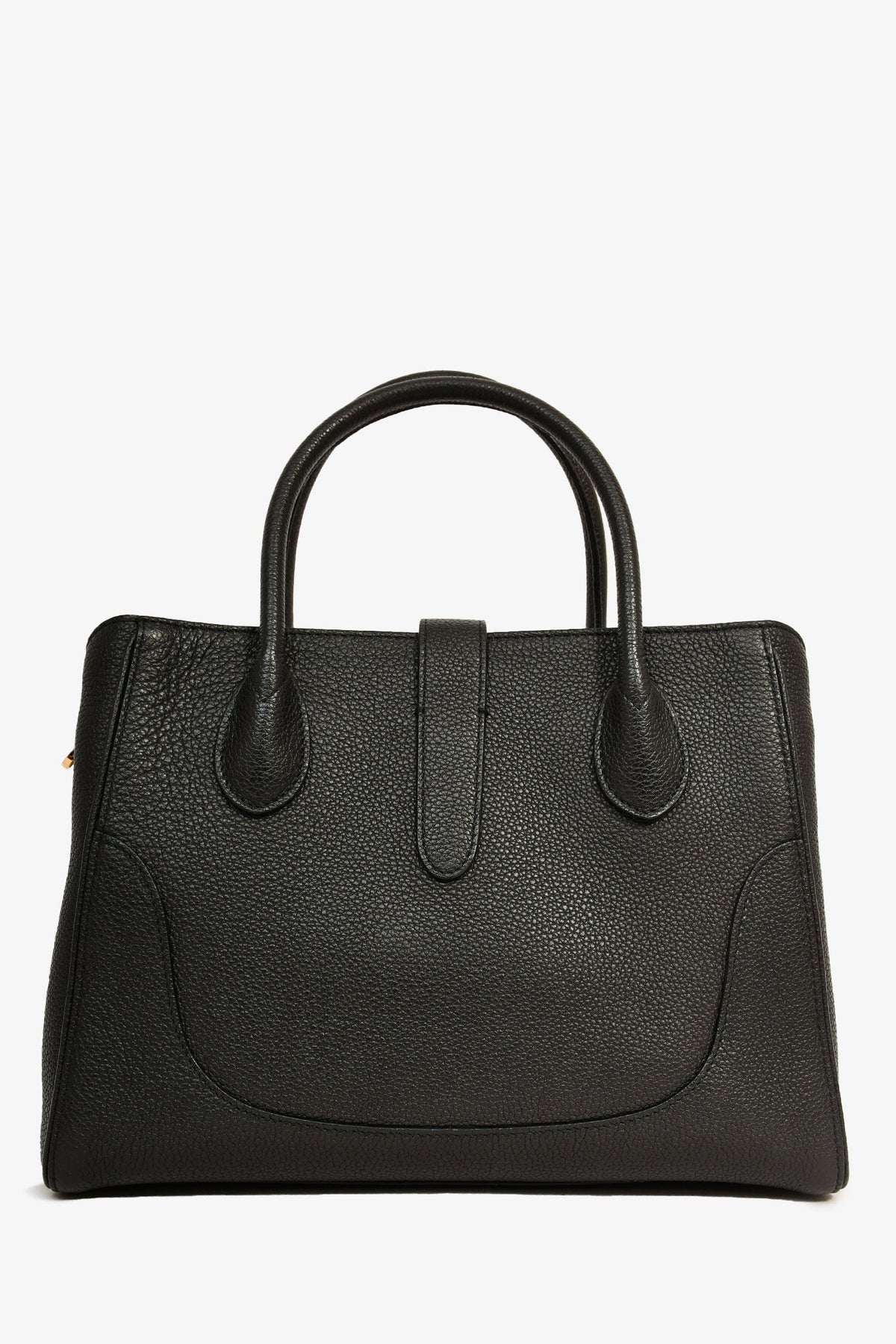 Gucci Black Leather Medium 'Jackie' Top Handle Bag with Strap