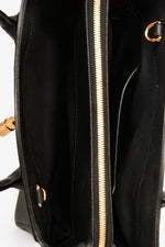 Gucci Black Leather Medium 'Jackie' Top Handle Bag with Strap