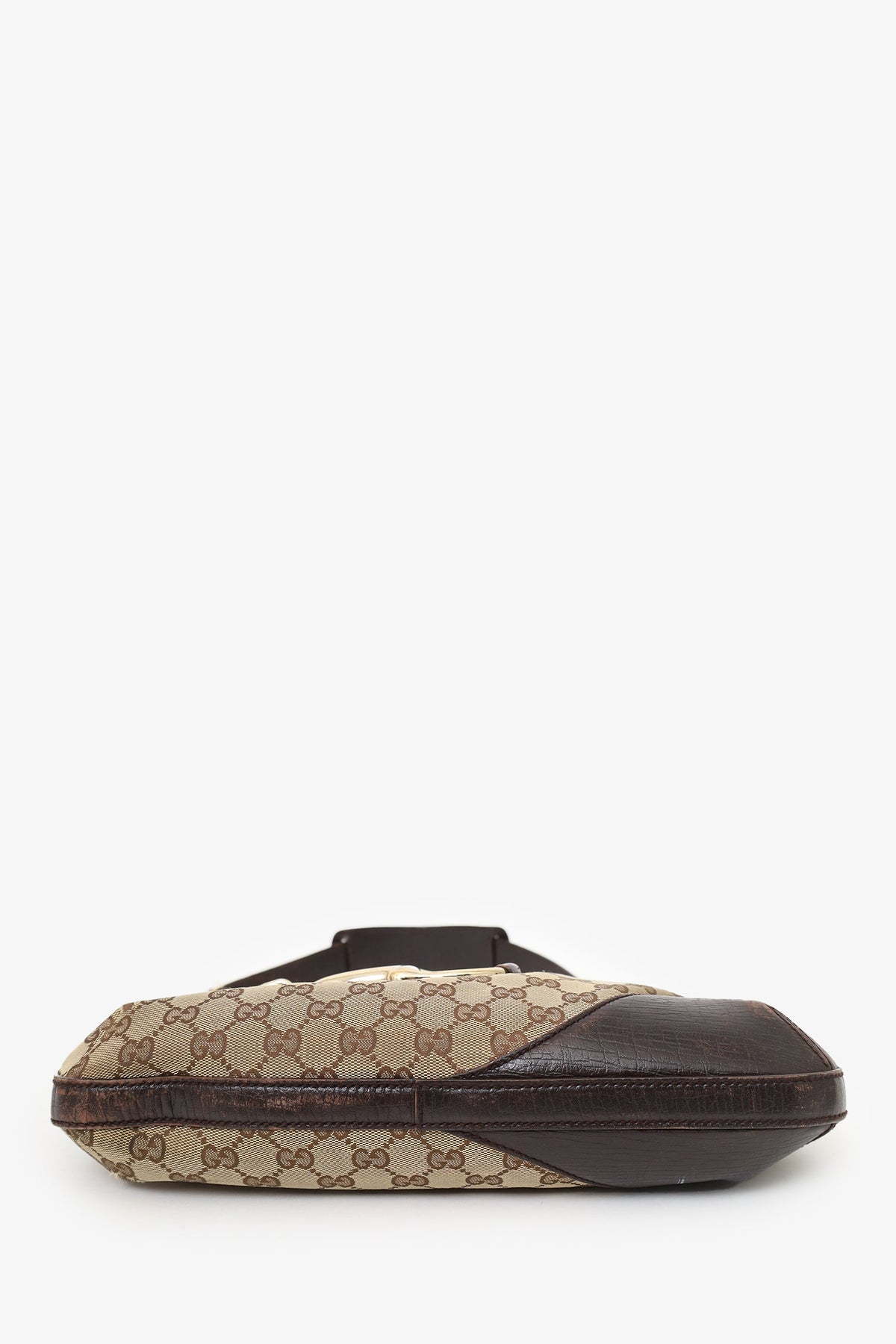 Gucci brown 'GG' Web Horsebit Hobo Bag